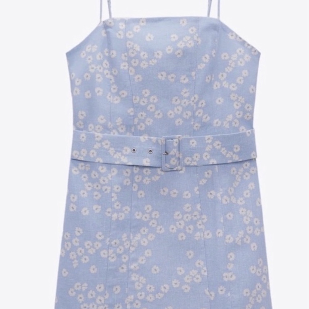 Zara Floral Mini Dress with Buckle